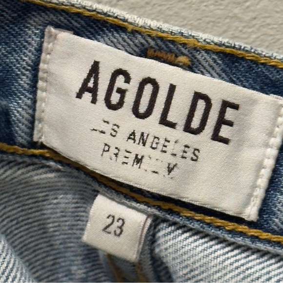 Agolde Pinch Waste Blue Straight Jeans Vintage-Inspired High-Rise Size 23 - Picture 7 of 11
